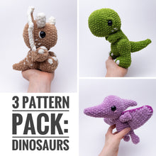 Load image into Gallery viewer, 3 Dinosaur Pattern Pack - Pterodactyl, T-Rex, Triceratops