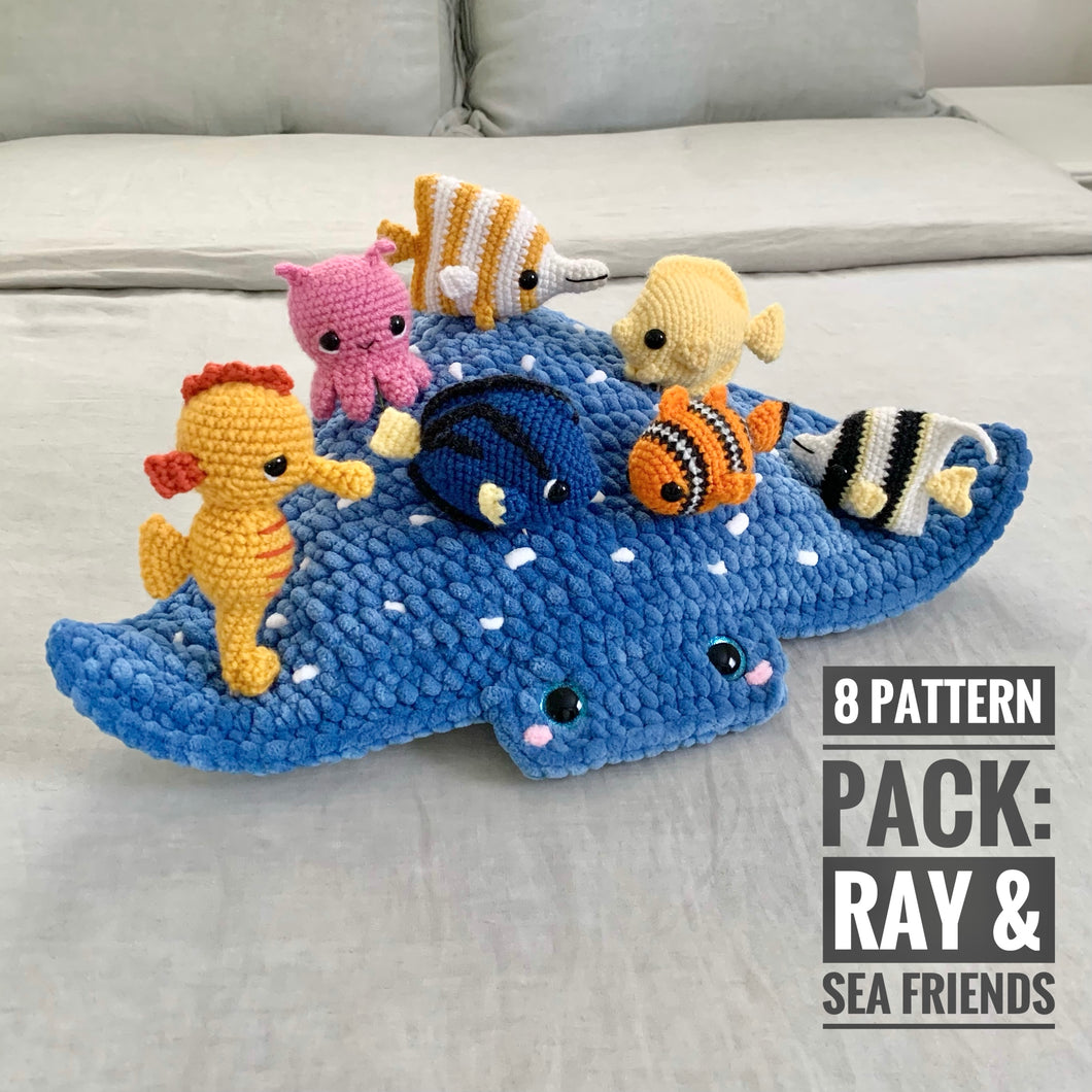 8-Pattern Pack - Mega Ray and Sea Friends DIGITAL Patterns