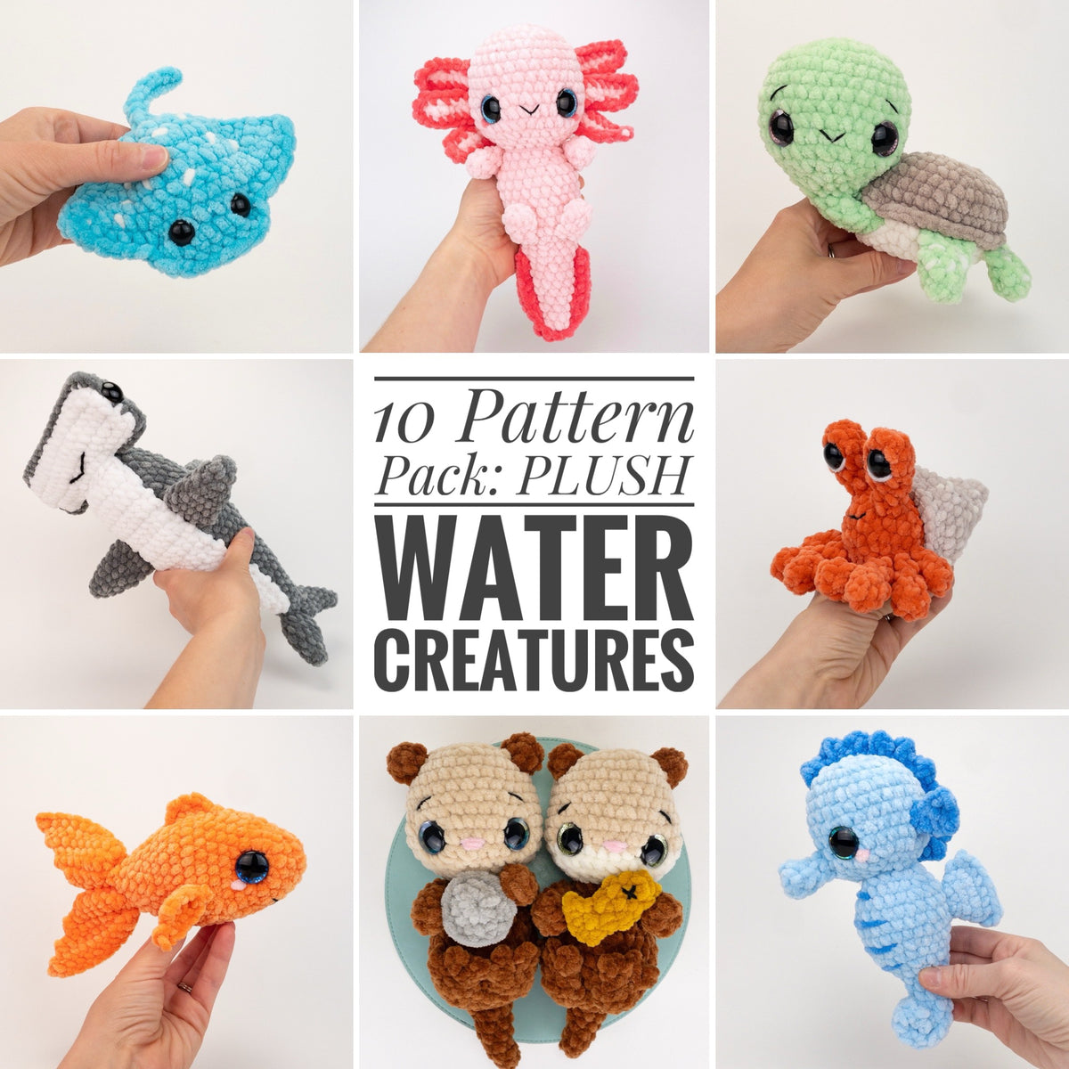 PATTERN PACK - 10 Plush Water Creature Patterns – Theresas Crochet Shop