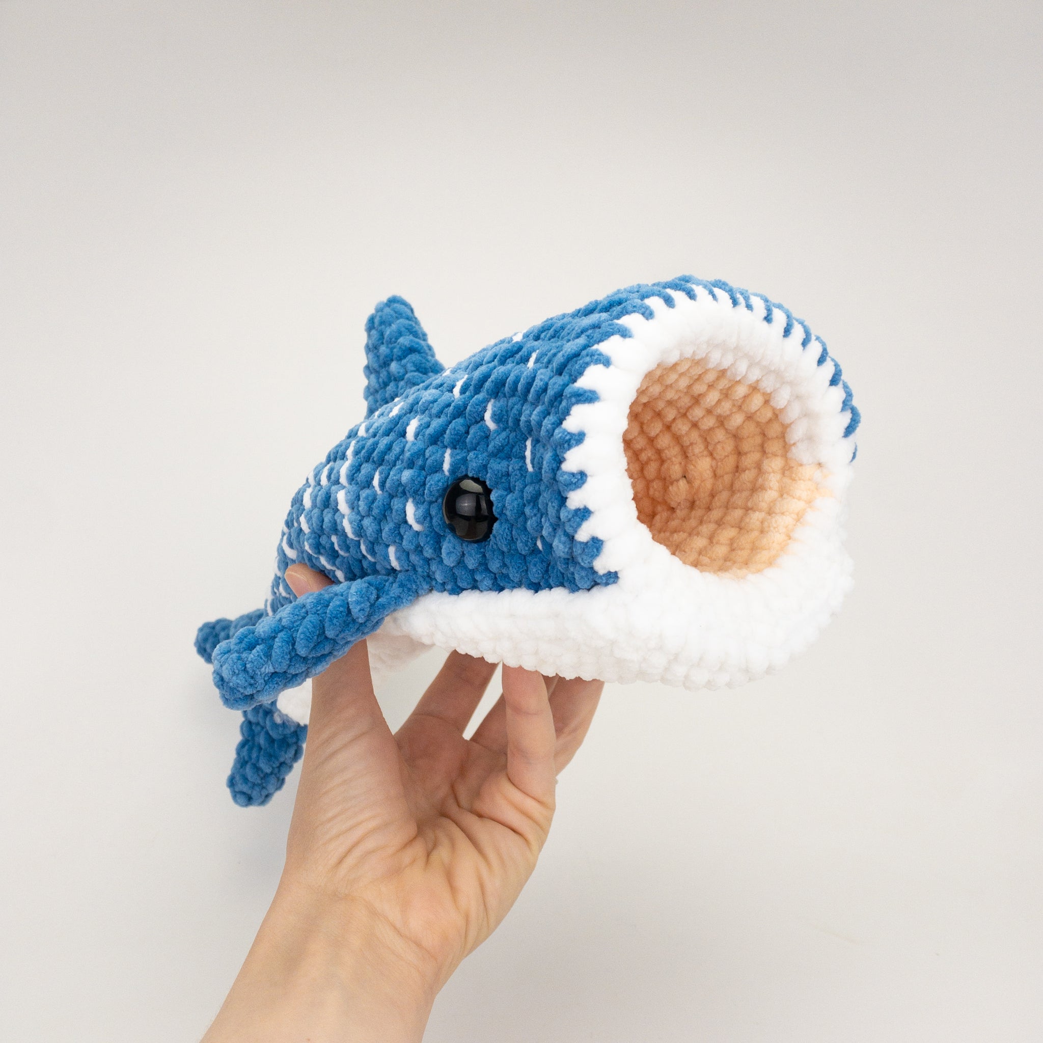 Plush Winslow the Whale Shark with Mouth Pocket + Mini Fish