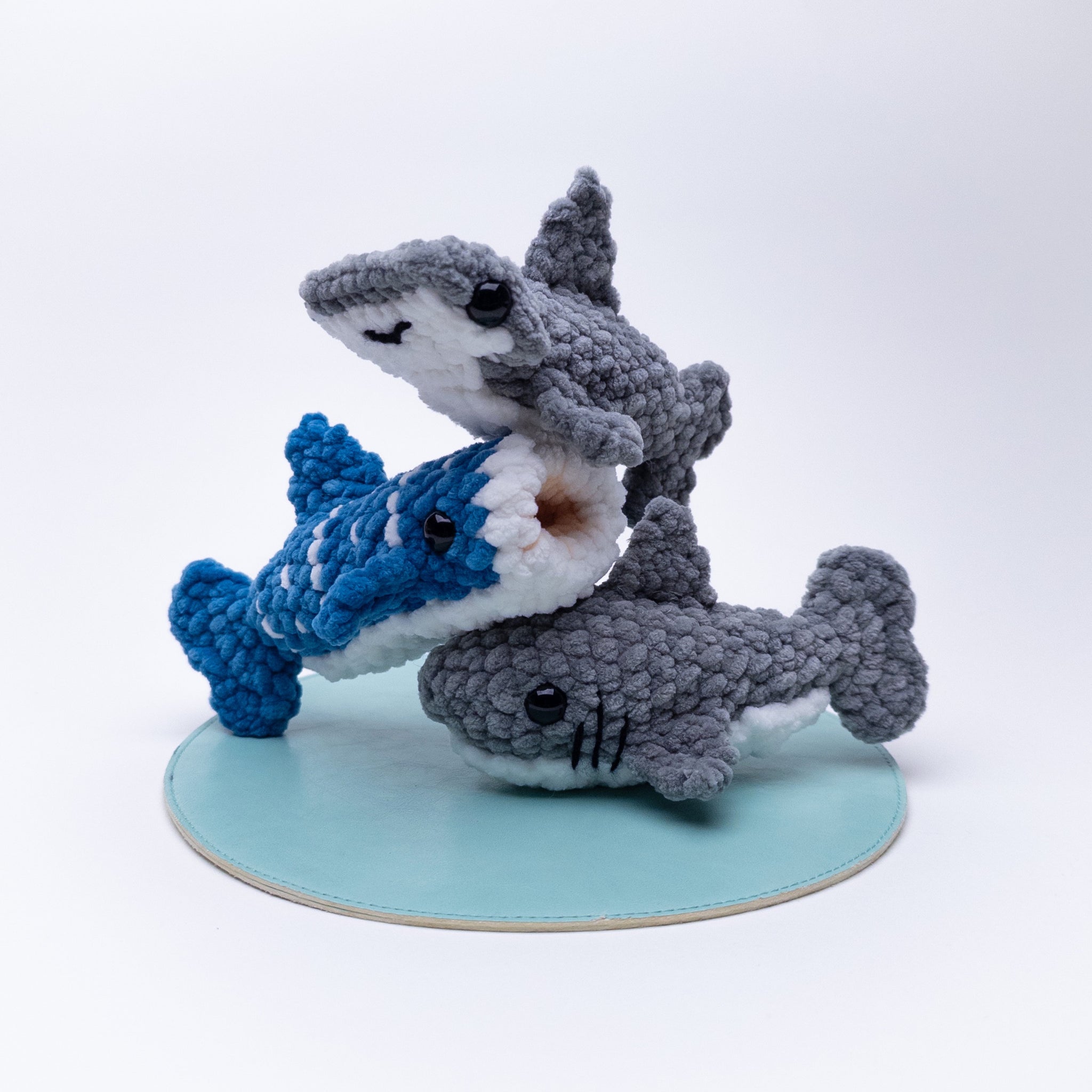 3 Mini Shark Patterns - Hammerhead, Whale Shark, and Shark