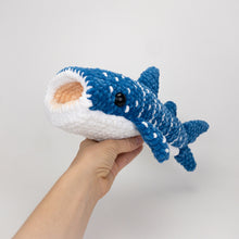 Load image into Gallery viewer, Plush Winslow the Whale Shark with Mouth Pocket + Mini Fish &amp; Shrimp Friends
