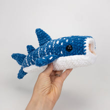 Load image into Gallery viewer, Plush Winslow the Whale Shark with Mouth Pocket + Mini Fish &amp; Shrimp Friends

