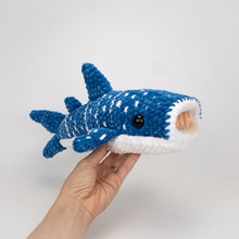 Load image into Gallery viewer, Plush Winslow the Whale Shark with Mouth Pocket + Mini Fish &amp; Shrimp Friends
