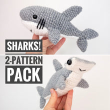 Load image into Gallery viewer, 2 Sharks - Pattern Pack - Shark and Hammerhead Shark
